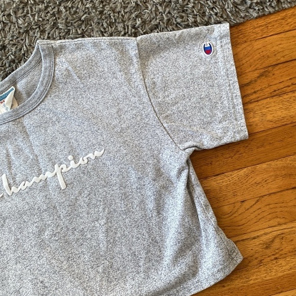 Champion Gray Short Sleeve Crop Top Tee Size Medium - Picture 2 of 8